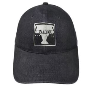 Four Seasons Baseball Cap Black Silver OS Silver Cup Fish Feed Hat Slideback